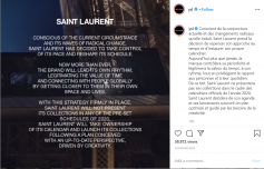 圣罗兰 YSL “另起炉灶”，宣布退出今年9月的巴黎时装周